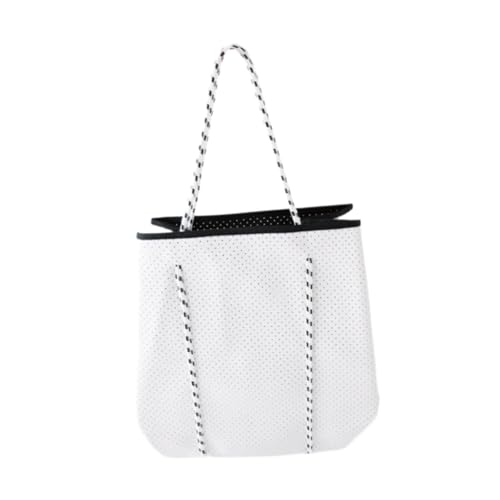 UxicRuya Neopren Tasche Strand Tote Tasche mit Innen Tasche Pool Tasche Handtasche mit Löchern für Reisen, Weiß UxicRuya Neopren Tasche Strand Tote Tasche mit Innen Tasche Pool Tasche Handtasche mit Löchern für Reisen, Weiß von UxicRuya