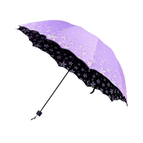 UxicRuya Taschenschirm Reiseschirm für Regen Wasserdicht Stilvoller 10-Speichen-Regenschirm Regenschirm für Strand-Outdoor-Aktivitäten, LILA von UxicRuya