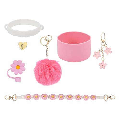 UxicRuya Tassenzubehör Set, Tassenanhänger Set, Schlüsselanhänger Anhänger, Modischer Schlüsselanhänger, Tassenketten Set für Rucksack, Rosa von UxicRuya