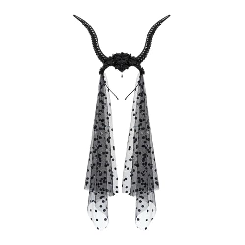 UxicRuya Teufelsantilopenhörner, Dekoratives Stirnband für Halloweenkostüm von UxicRuya