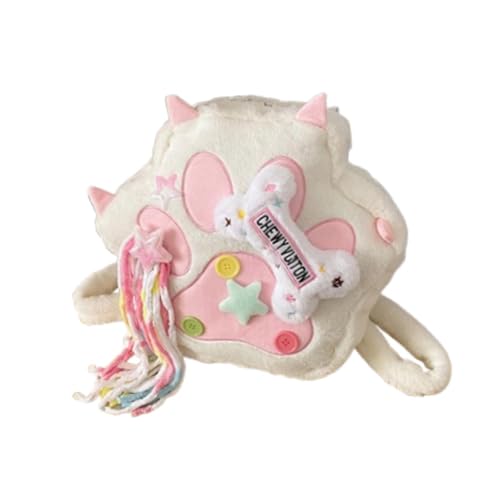 UxicRuya Tier Cartoon Rucksack Mädchen Katze Klaue geformt tragbare modische Student Tasche, Weiß von UxicRuya