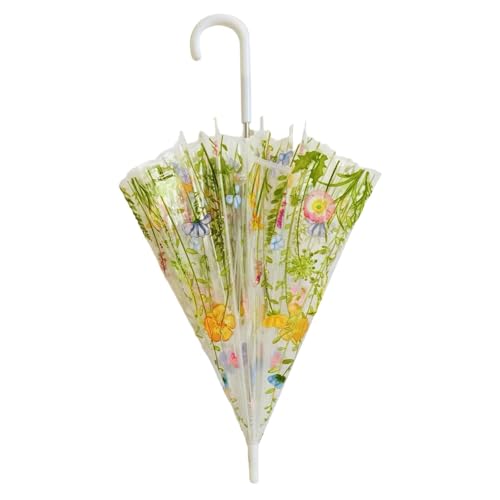 UxicRuya Transparenter Regenschirm Blumenschirm Kuppeldach Regen Winddicht für Mädchen Geschenk von UxicRuya