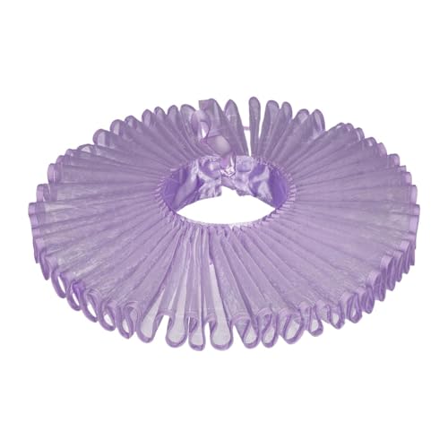 UxicRuya Viktorianischer Elisabethanischer Verstellbarer Und Abnehmbarer Rüschenkragen für Rokoko Kleid, Hellviolett von UxicRuya