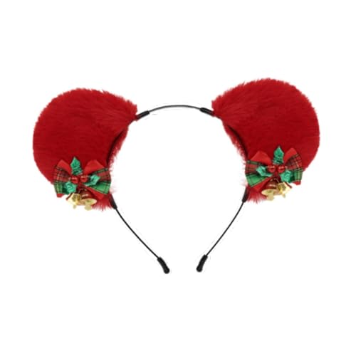 UxicRuya Weihnachten Tier Ohren Stirnband Nette Haar Hoop für Halloween Kinder Erwachsene Hochzeit, Rot von UxicRuya