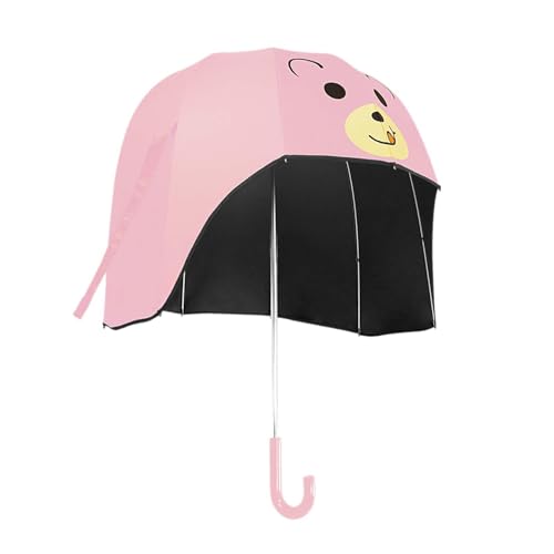 Wind Und Regenfester Gerader Regenschirm für Kinder, Kreativer Regenschirm mit Langem Griff für Regnerische Tage, ROSA von UxicRuya