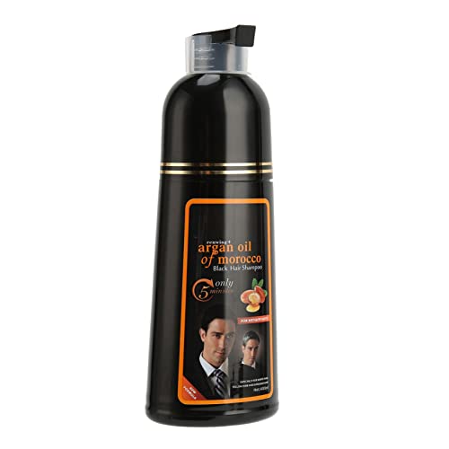 Uxsiya Schwarzes Haar-Shampoo, Haarfärbe-Shampoo, nährendes, schnell trocknendes, feuchtigkeitsspendendes Pflanzenextrakt, 400 ml, für Frauen, für graues Haar Frisieren und Rasieren von Uxsiya