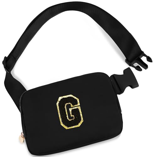 Gürteltasche, Umhängetasche, Hüfttasche, personalisierte Reisetasche, Geschenk für Mädchen und Frauen, Schwarz, G von Uygafly