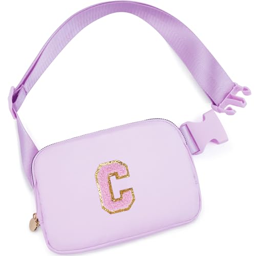 Gürteltasche für Mädchen und Damen, Umhängetasche, Hüfttasche, personalisierte Bauchtasche, Lavendel, C von Uygafly