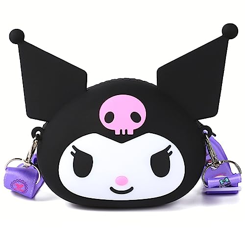 Uywgaun Kawaii Kuriertaschen Cartoon Brieftasche Niedliche Crossbody Tasche Anime Mini Tasche für Mädchen (Schwarz), Schwarz von Uywgaun