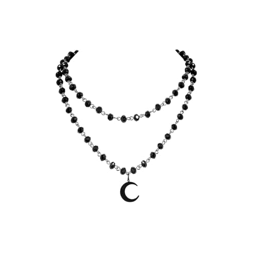 Uzndq Gothic Schmuck Damen,Gothic Boho Accessoires,Y2k Mond Halskette, Stern Halskette, Sonne Halskette, Gothic Halskette,Weihnachts Geschenk für Frauen von Uzndq
