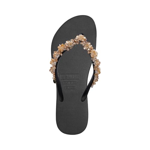 Uzurii Precious Bloom Gold - Zwart Damen Flip Flops Größe 41/42 Damen Flip Flops Größe 42 Uzurii Precious Bloom Gold - Zwart Damen Flip Flops Größe 41/42 Damen Flip Flops Größe 42 von Uzurii