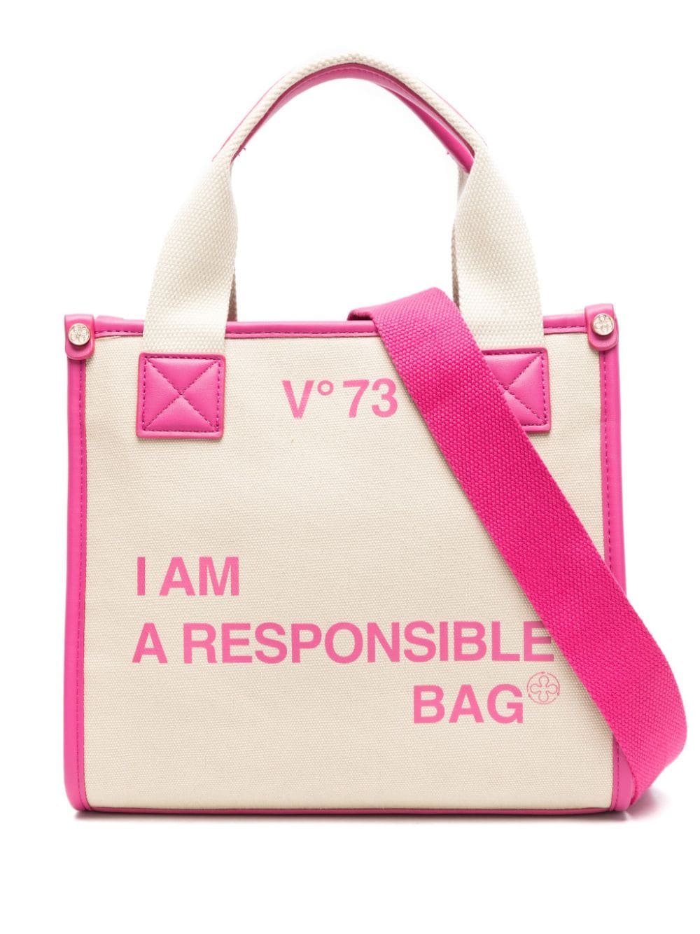 V°73 Responsability Bis Handtasche aus Canvas - Nude von V°73