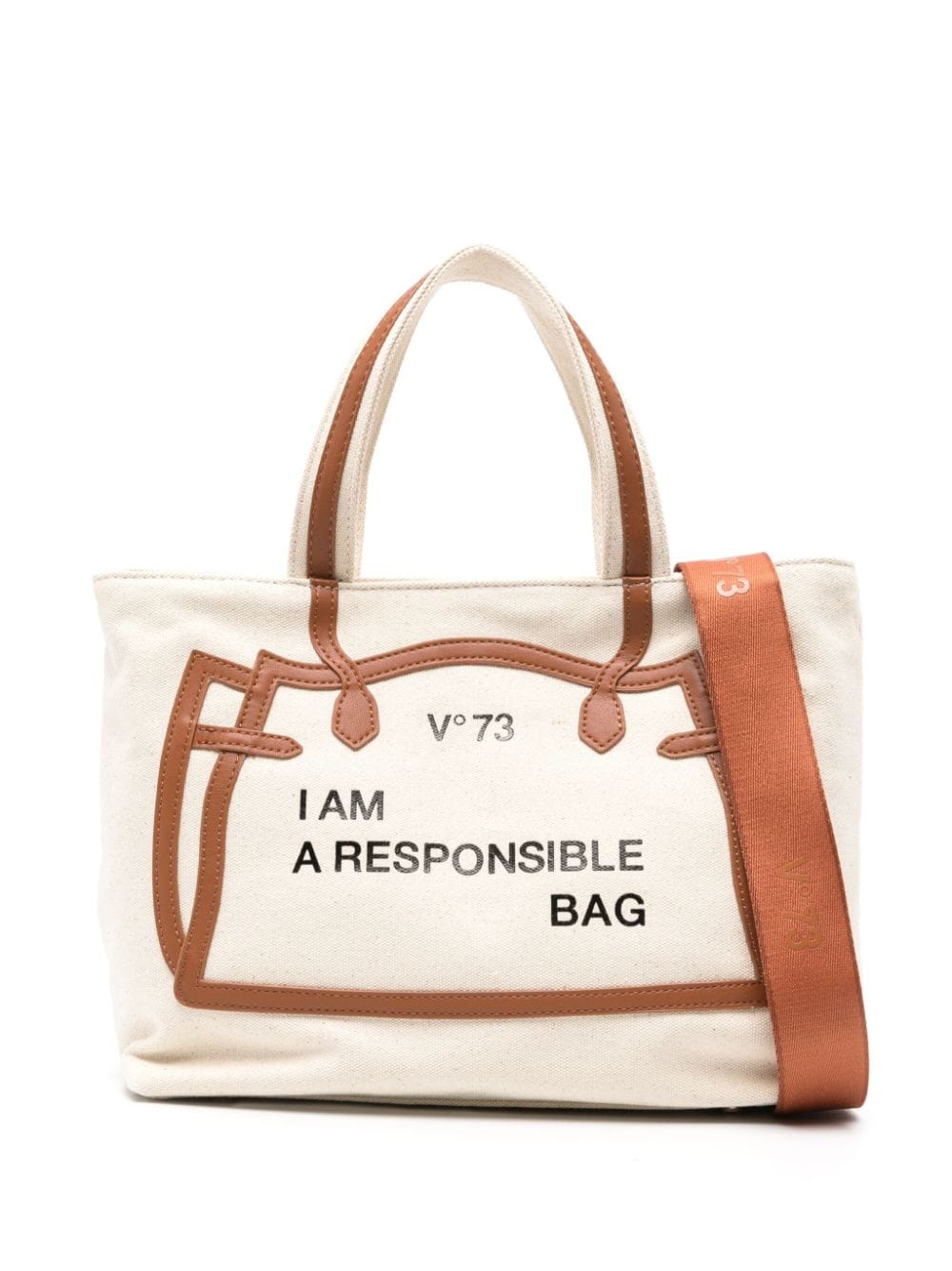 V°73 Responsible Schultertasche aus Canvas - Nude von V°73