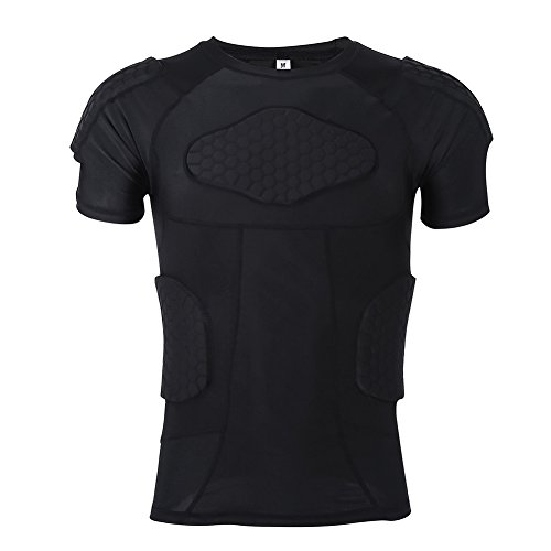 Protektoren Shirt, Herren Sport Kompression Upper Body Protective Protektorenjacken Sportausrüstung Schutz Bekleidung für Snowboards, Skate und Ski (M) von VGEBY