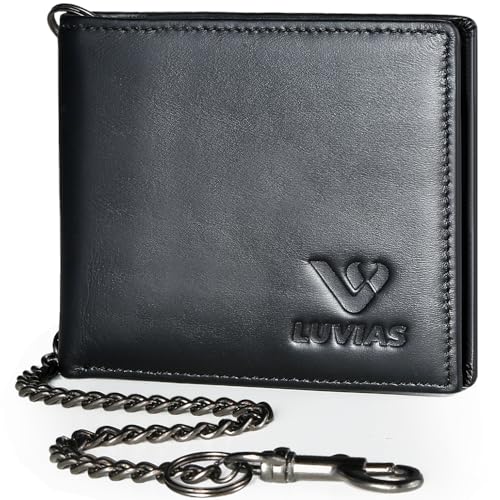 V LUVIAS Herren-Geldbörse mit Kette, Schwarz, Retro V LUVIAS Herren-Geldbörse mit Kette, Schwarz, Retro von V LUVIAS