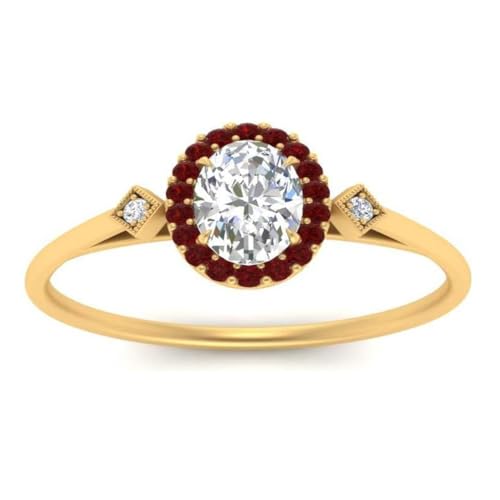 Ovaler Ring mit anlaufgeschützter Politur aus Rubin-Edelsteinen – 3 Ringe mit polierten roten Rubinen und Zirkonia in Mircon-Gold – Schmuckexporteur, Vintage-Fassung, Geschenk für Mama, Charm-Ring Ovaler Ring mit anlaufgeschützter Politur aus Rubin-Edelsteinen – 3 Ringe mit polierten roten Rubinen und Zirkonia in Mircon-Gold – Schmuckexporteur, Vintage-Fassung, Geschenk für Mama, Charm-Ring von V-Mart Jewellery