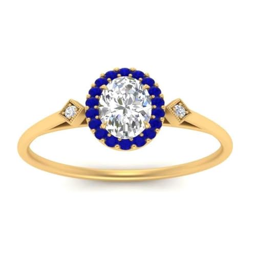 V-Mart Jewellery Ovale Ringe mit Mikrovergoldung aus künstlichen Edelsteinen und blauem Saphir – Ringe mit Mikrovergoldung aus blauen Saphiren und Zirkonia-Edelsteinen – guter Schmuck, Eternity-Band V-Mart Jewellery Ovale Ringe mit Mikrovergoldung aus künstlichen Edelsteinen und blauem Saphir – Ringe mit Mikrovergoldung aus blauen Saphiren und Zirkonia-Edelsteinen – guter Schmuck, Eternity-Band von V-Mart Jewellery