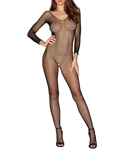 V-TiNG Sexy Bodystocking Catsuit Body Dessous Reizwäsche aus Netz Schwarze Netzstrümpfe unterwäsche Ouvert Netz Negligees Lingeriedamen erotik set von V-Ting