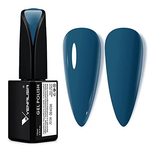 VENALISA UV Nagellack blau 15ml Gel Nagellack anfänger für UV Nagellampe Langlebige Maniküre Nagelgellack Soak Off Nail Gel Polish Schellack Blue von V VENALISA