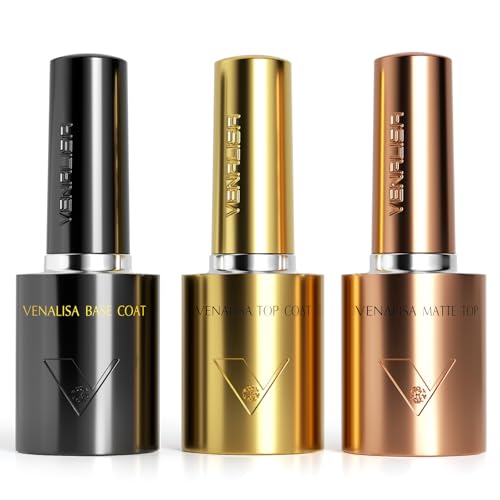 VENALISA No Wipe Top Coat und Base Coat und Matt Top Coat Set Gel UV Nagellack High Gloss Long Lasting Nail Polish Starter Manicure Salon DIY at Home von V VENALISA