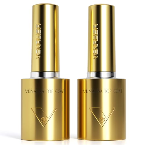 VENALISA Überlack No Wipe Top Coat X2 Set Gel UV Nagellack High Gloss Long Lasting Nail Polish Starter Manicure Salon DIY at Home von V VENALISA