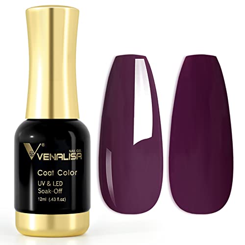 VENALISA UV Nagellack Gellack dunkellila farben,Gel Nail Polish Soak Off Nägel Farbgel Kit deep purple Gel Nagellack für Nageldesign Maniküre 12ml von V VENALISA