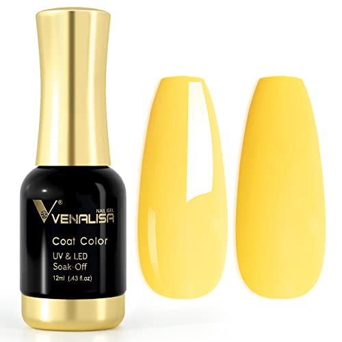 VENALISA UV Nagellack Gellack Gelb farben,Gel Nail Polish Soak Off Nägel Farbgel Kit Yellow Gel Nagellack für Nageldesign Maniküre 12ml von V VENALISA