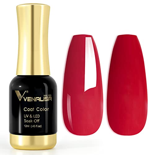 VENALISA UV Nagellack Gellack Rot farben,Gel Nail Polish Soak Off Nägel Farbgel Kit Red Gel Nagellack für Nageldesign Maniküre 12ml von V VENALISA