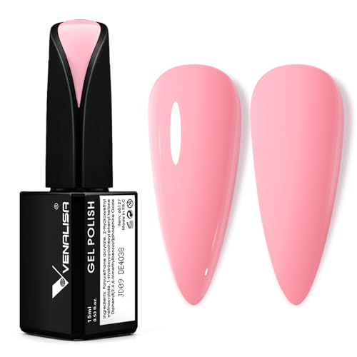 VENALISA UV Nagellack Rosa Gellack Nagellack Gel für UV Nagellampe Langlebige Maniküre Nagelgellack Soak Off Nail Gel Polish Pink 15ml von V VENALISA