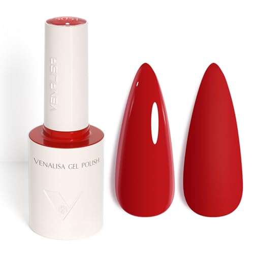 VENALISA UV Negellack Natur Rot Gellack UV Gel Nail Polish Klassischer und All MatchStil für Valentinstag Hochzeit Dating Weihnachtswochenende 10ml von V VENALISA