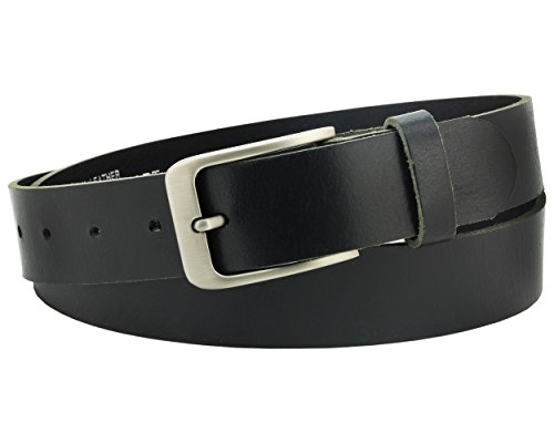 Vascavi ® Ledergürtel aus Büffelleder, schwarz, 3,5 cm breit und ca. 0,4 cm stark, kürzbar, echt Leder, Made in Germany, für Damen und Herren #3,5-0001vl (90 cm Gesamtlänge 105 cm) von V Vascavi