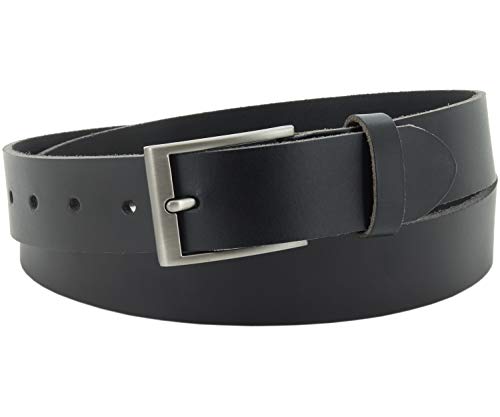 Vascavi ® Ledergürtel aus Büffelleder, schwarz, 3,5 cm breit und ca. 0,4 cm stark, kürzbar, echt Leder, Made in Germany, für Damen und Herren #3,5-0012vl (100 cm Gesamtlänge 115 cm) von V Vascavi