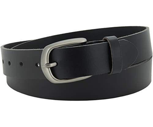 Vascavi ® Ledergürtel aus Rindleder, 3,5 cm breit und ca. 0,3 cm stark, echt Leder Gürtel, Made in Germany, kürzbar, für Damen und Herren #3,5-0008 (85 cm Gesamtlänge 100 cm, Schwarz) von V Vascavi