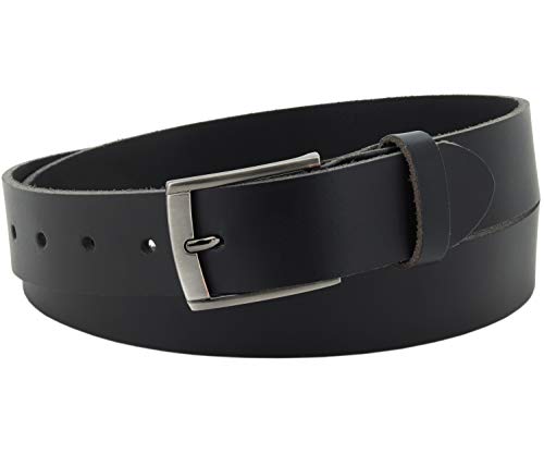 Vascavi ® Ledergürtel aus Rindleder, 3,5 cm breit und ca. 0,3 cm stark, echt Leder Gürtel, Made in Germany, kürzbar, für Damen und Herren #3,5-0016 (90 cm Gesamtlänge 105 cm, Schwarz) von V Vascavi