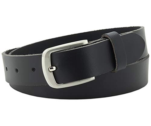 Vascavi ® Ledergürtel aus Rindleder, 3 cm breit und ca. 0,3 cm stark, echt Leder Gürtel, Made in Germany, kürzbar, für Damen und Herren #3-0004fr (85 cm Gesamtlänge 100 cm, Schwarz) von V Vascavi