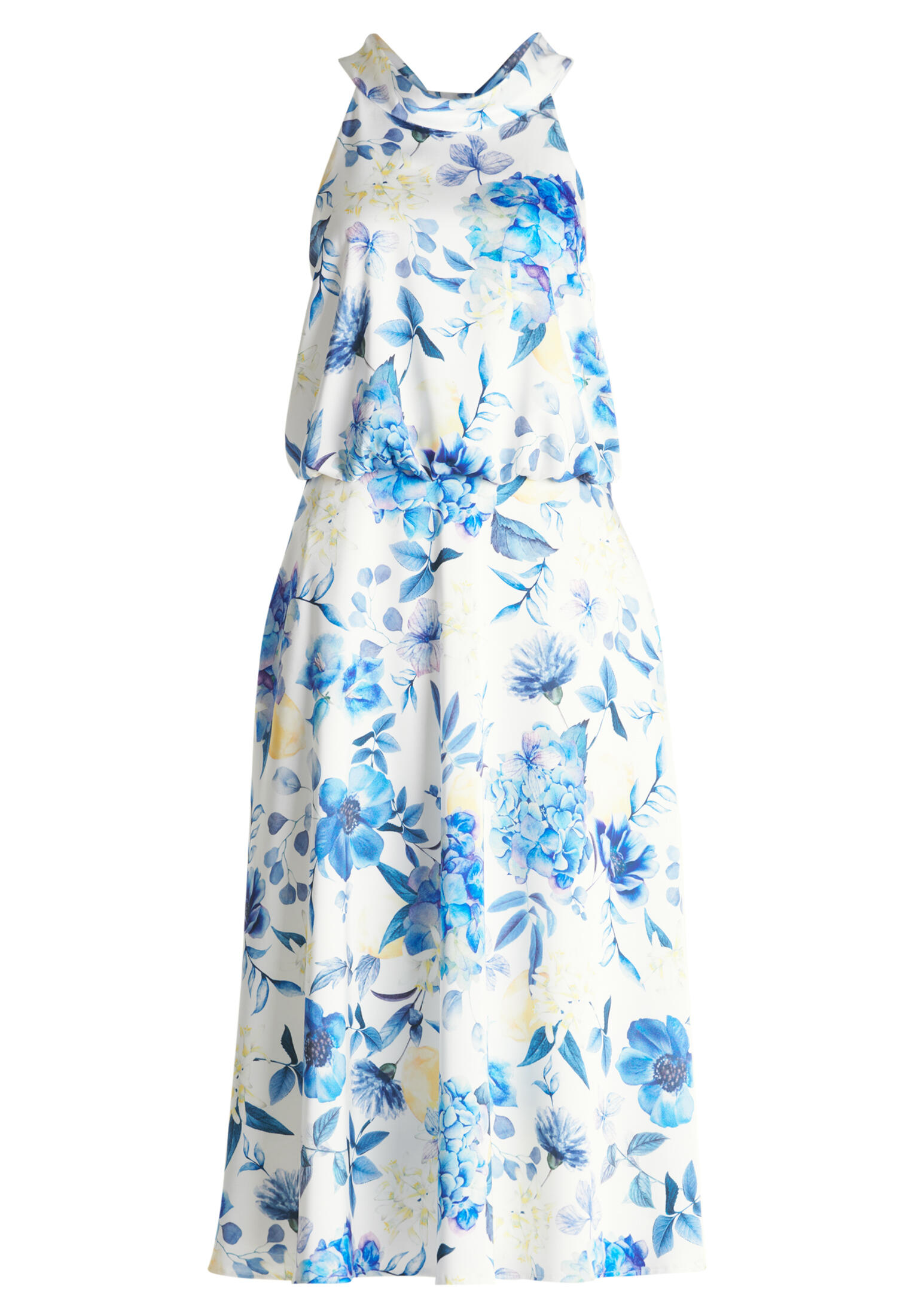 V by Vera Mont - Cocktailkleid weiß/blau - Gr. - 42 von V by Vera Mont