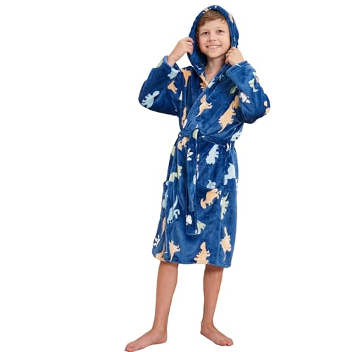 V.&GRIN Bademantel Kinder Jungen, Weicher Fleece Unisex Morgenmantel mit Kapuze für Kinder von 3–14 Jahren in Größen 90-162cm V.&GRIN Bademantel Kinder Jungen, Weicher Fleece Unisex Morgenmantel mit Kapuze für Kinder von 3–14 Jahren in Größen 90-162cm von V.&GRIN