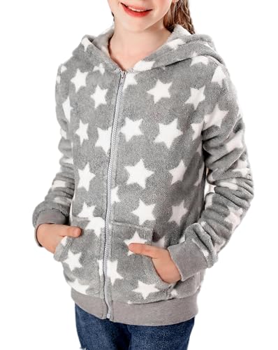 V.&GRIN Fleecejacke Kinder mit Kapuze Langarm Kuschelige Sweatjacke Mädchen Zip Up Hoodie Herbst Kapuzenpullover Coole Kleidung Gr.105 bis 155cm V.&GRIN Fleecejacke Kinder mit Kapuze Langarm Kuschelige Sweatjacke Mädchen Zip Up Hoodie Herbst Kapuzenpullover Coole Kleidung Gr.105 bis 155cm von V.&GRIN