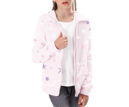 V.&GRIN Fleecejacke Kinder mit Kapuze Langarm Kuschelige Sweatjacke Mädchen Zip Up Hoodie Herbst Kapuzenpullover Coole Kleidung Gr.105 bis 155cm von V.&GRIN