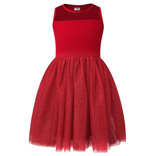 V.&GRIN Mädchen Kleid, Rotes Tüll Tutu Sommerkleid mit Glitzer für Prinzessin Mädchen Einschulung 3 Jahre von V.&GRIN