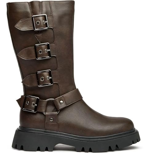 V.GAN Vegane Cosmic Biker Boots, braun, 42 EU von V.GAN