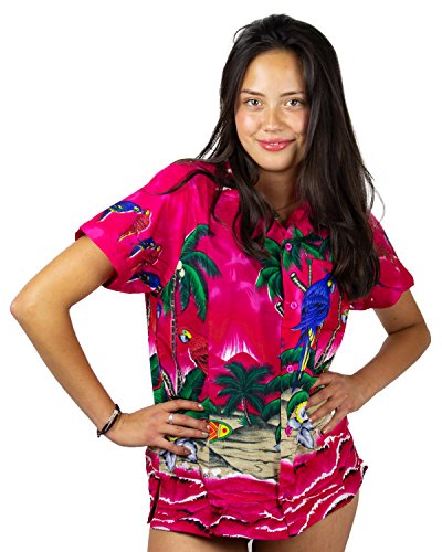 V.H.O. Funky Hawaiihemd Hawaiibluse, Kleine Blumen, pink, 6XL von V.H.O.