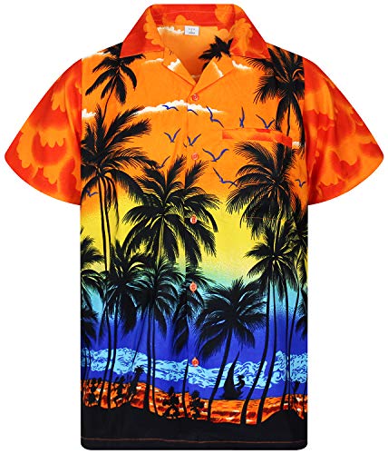 V.H.O. Funky Hawaiihemd, Beach, Orange, 6XL von V.H.O.