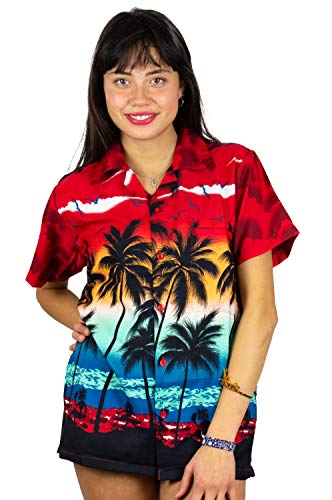 V.H.O. Funky Hawaiibluse, Hawaiihemd, Kurzarm, Beach, Rot, XL von V.H.O.