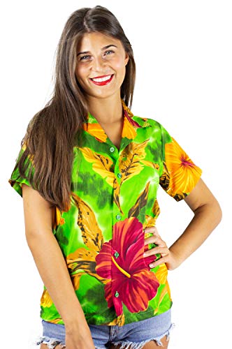 Funky Hawaiihemd Hawaiibluse, Big Flower, grün, XL von V.H.O.