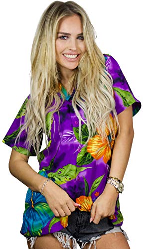 Funky Hawaiihemd Hawaiibluse, Big Flower, violett, 4XL von V.H.O.