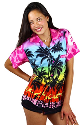 V.H.O. Funky Hawaiibluse, Hawaiihemd, Kurzarm, Beach, Eclectic Pink, M von V.H.O.