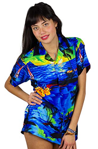 V.H.O. Funky Hawaiibluse, Hawaiihemd, Kurzarm, Surf, Blau, 4XL von V.H.O.