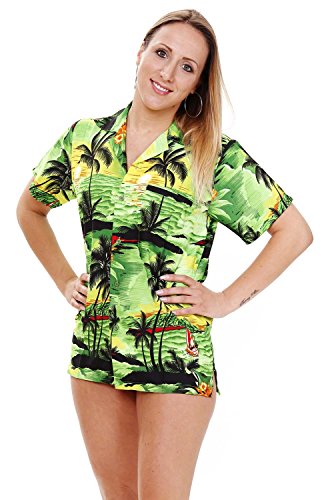 V.H.O. Funky Hawaiibluse, Hawaiihemd, Kurzarm, Surf, Grün, 4XL von V.H.O.