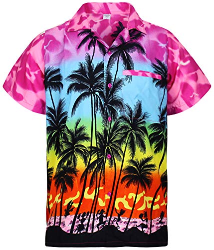 V.H.O. Funky Hawaiihemd, Kurzarm, Beach, Eclectic pink, XL von V.H.O.